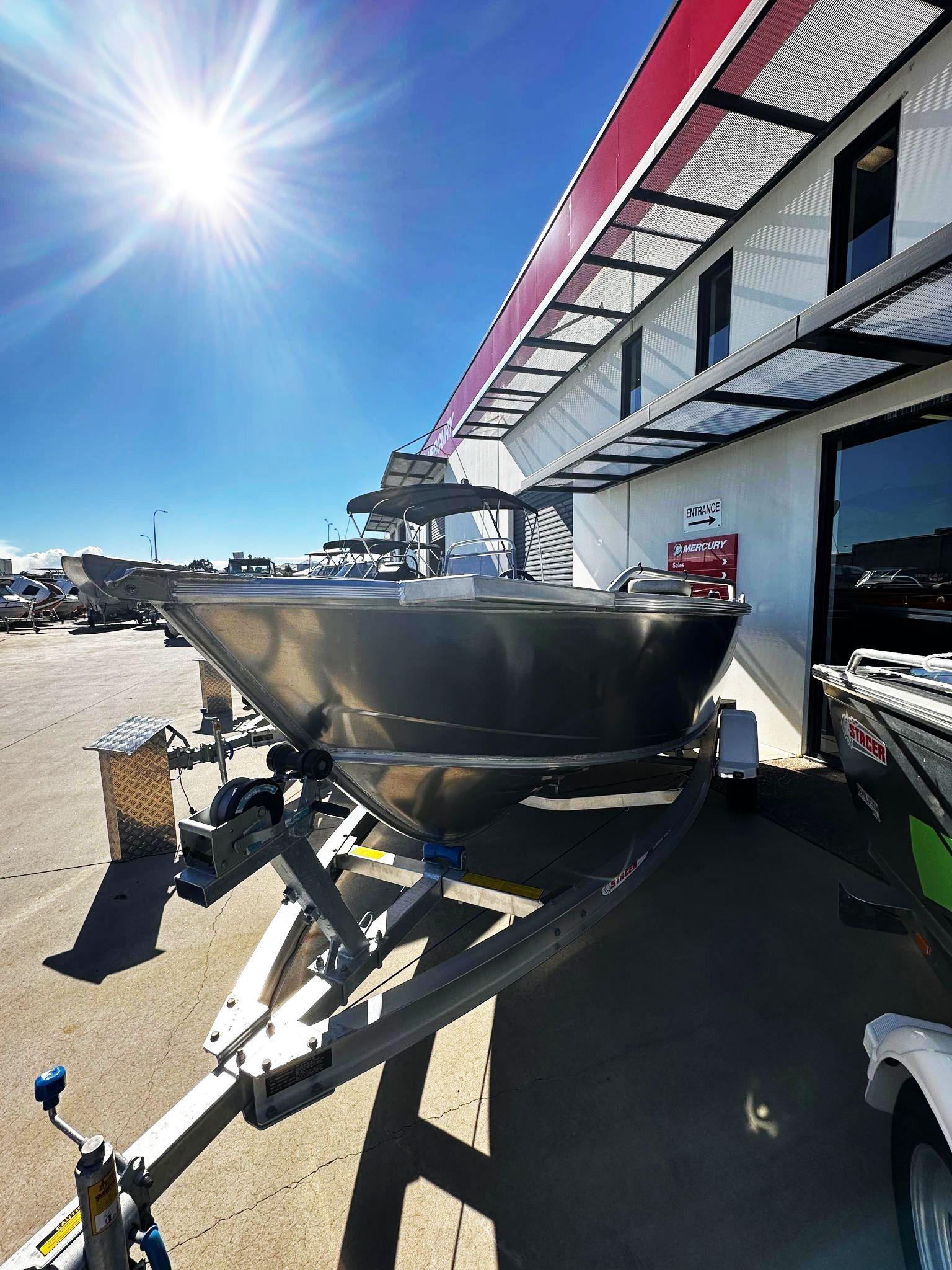 Stacer Aluminium 449 Outlaw Side Console + Mercury 60HP Fourstroke + Stacer Aluminium Trailer - Boat