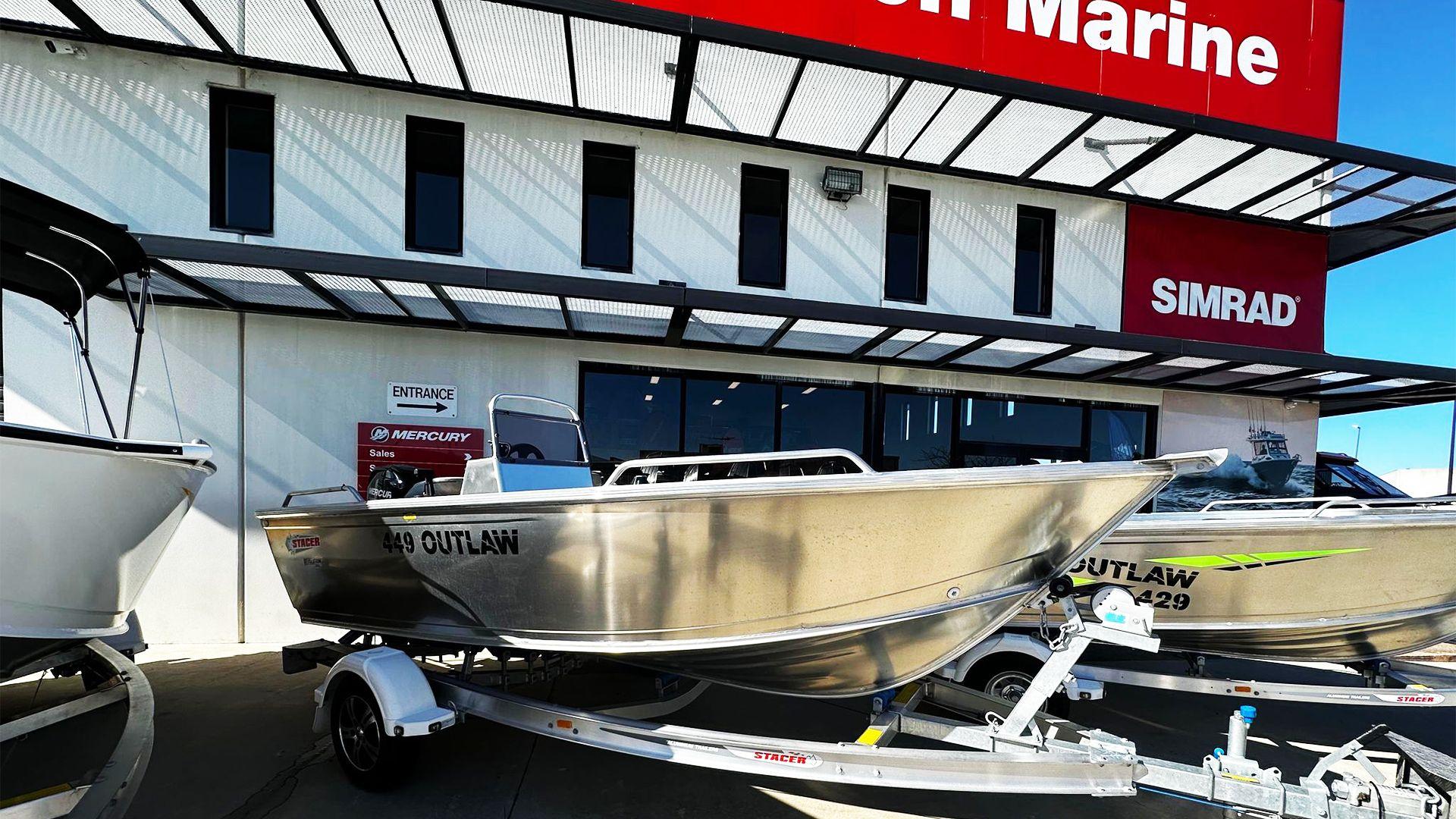 Stacer Aluminium 449 Outlaw Side Console + Mercury 60HP Fourstroke + Stacer Aluminium Trailer - Boat