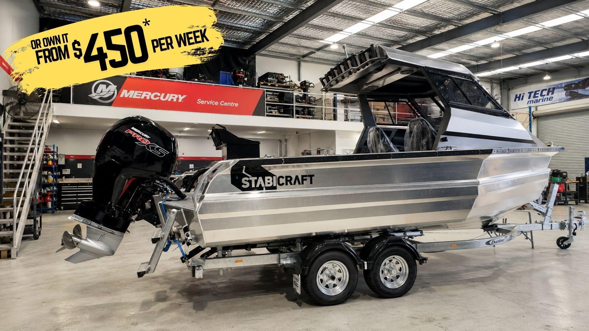 Stabicraft 2050 Supercab Adventure Pack + 150hp Mercury Pro XS Boat, Motor, Trailer