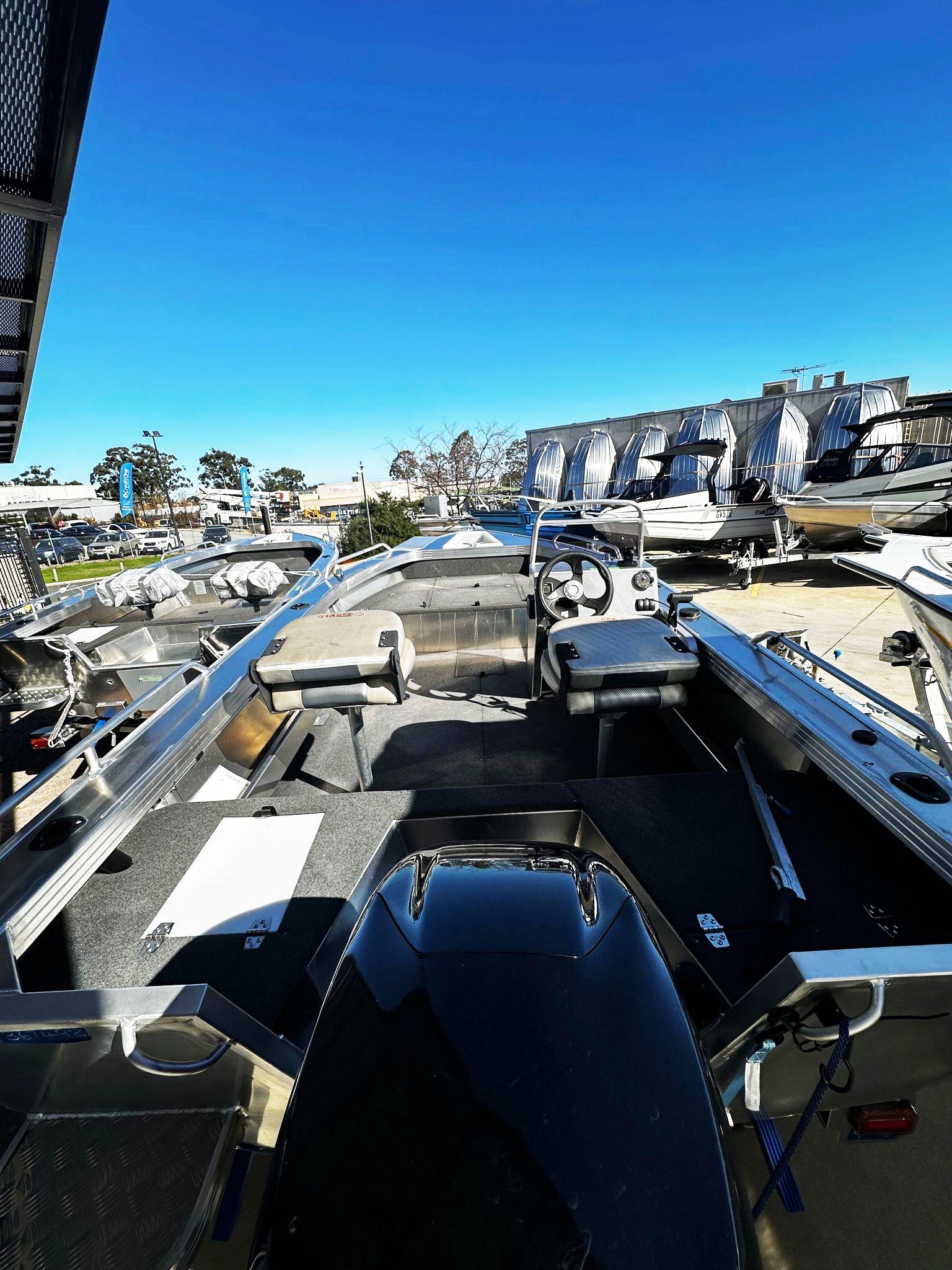 Stacer Aluminium 449 Outlaw Side Console + Mercury 60HP Fourstroke + Stacer Aluminium Trailer - Boat
