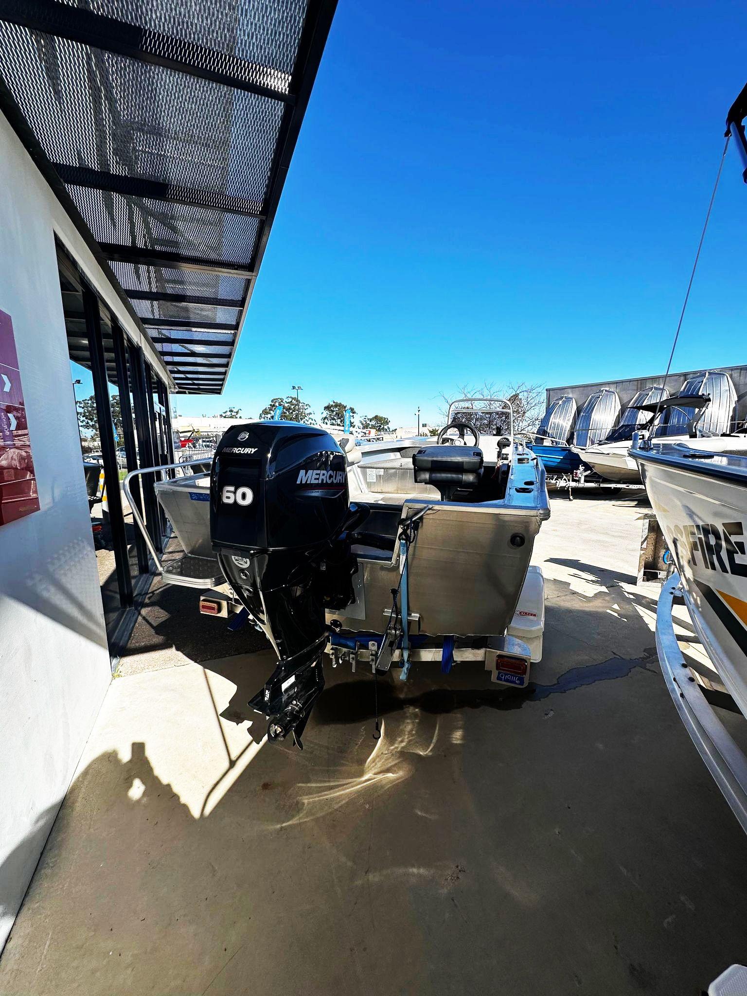 Stacer Aluminium 449 Outlaw Side Console + Mercury 60HP Fourstroke + Stacer Aluminium Trailer - Boat
