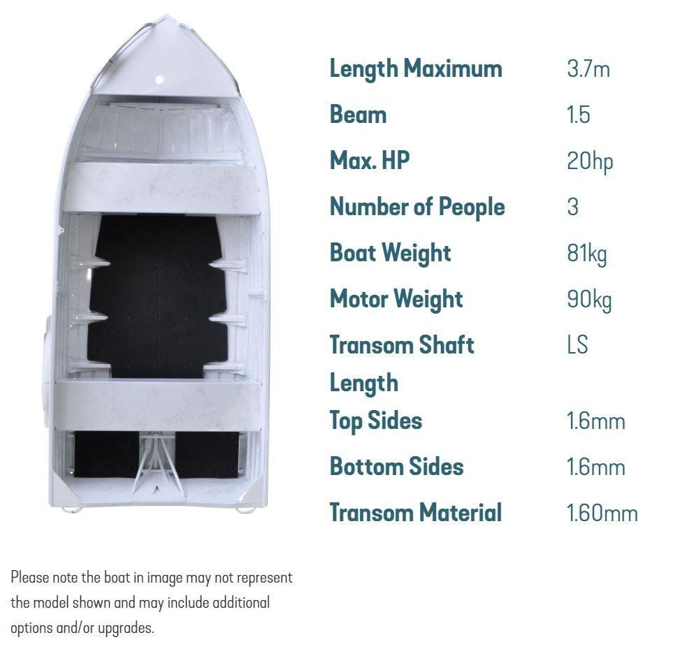 Stacer 379 Proline Aluminium Tinnies / Dinghys / Car toppers Perth Aluminium Boar Sales