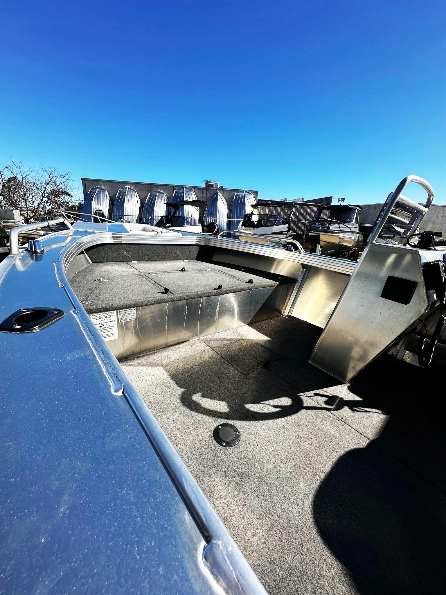Stacer Aluminium 449 Outlaw Side Console + Mercury 60HP Fourstroke + Stacer Aluminium Trailer - Boat