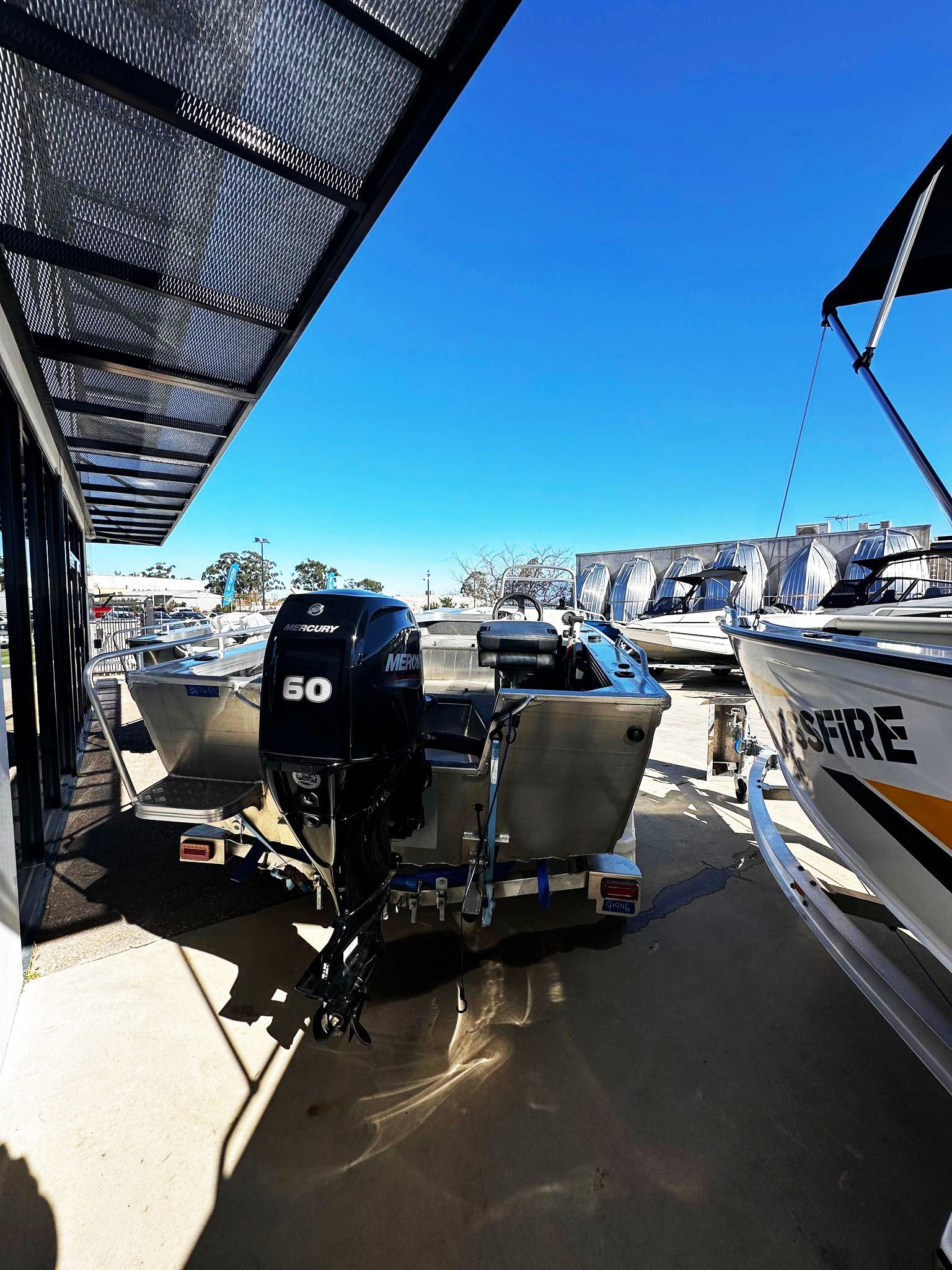 Stacer Aluminium 449 Outlaw Side Console + Mercury 60HP Fourstroke + Stacer Aluminium Trailer - Boat