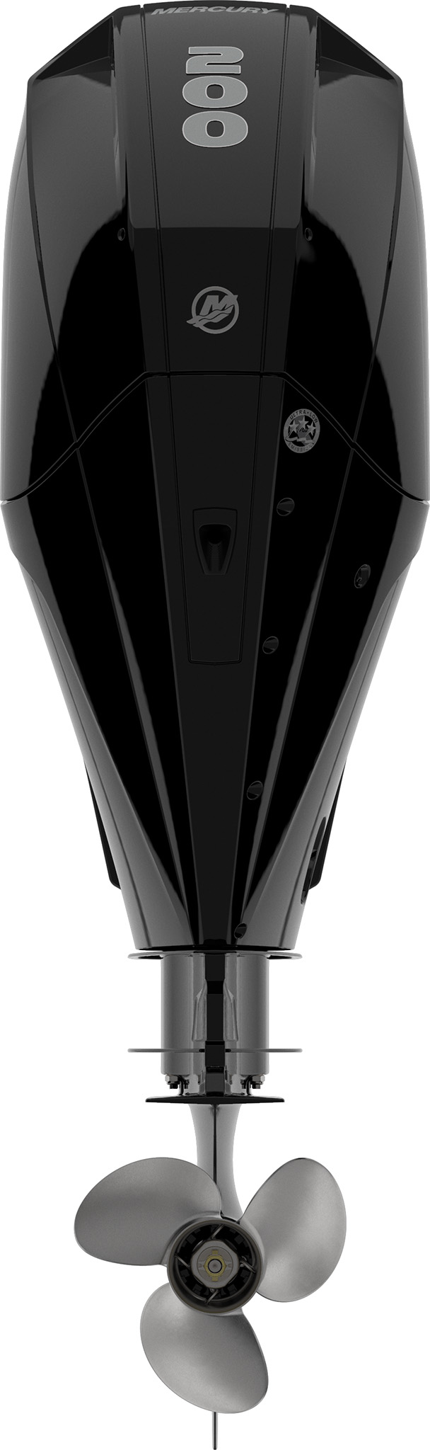 V6 200hp FourStroke Phantom Black Studio Product Photography