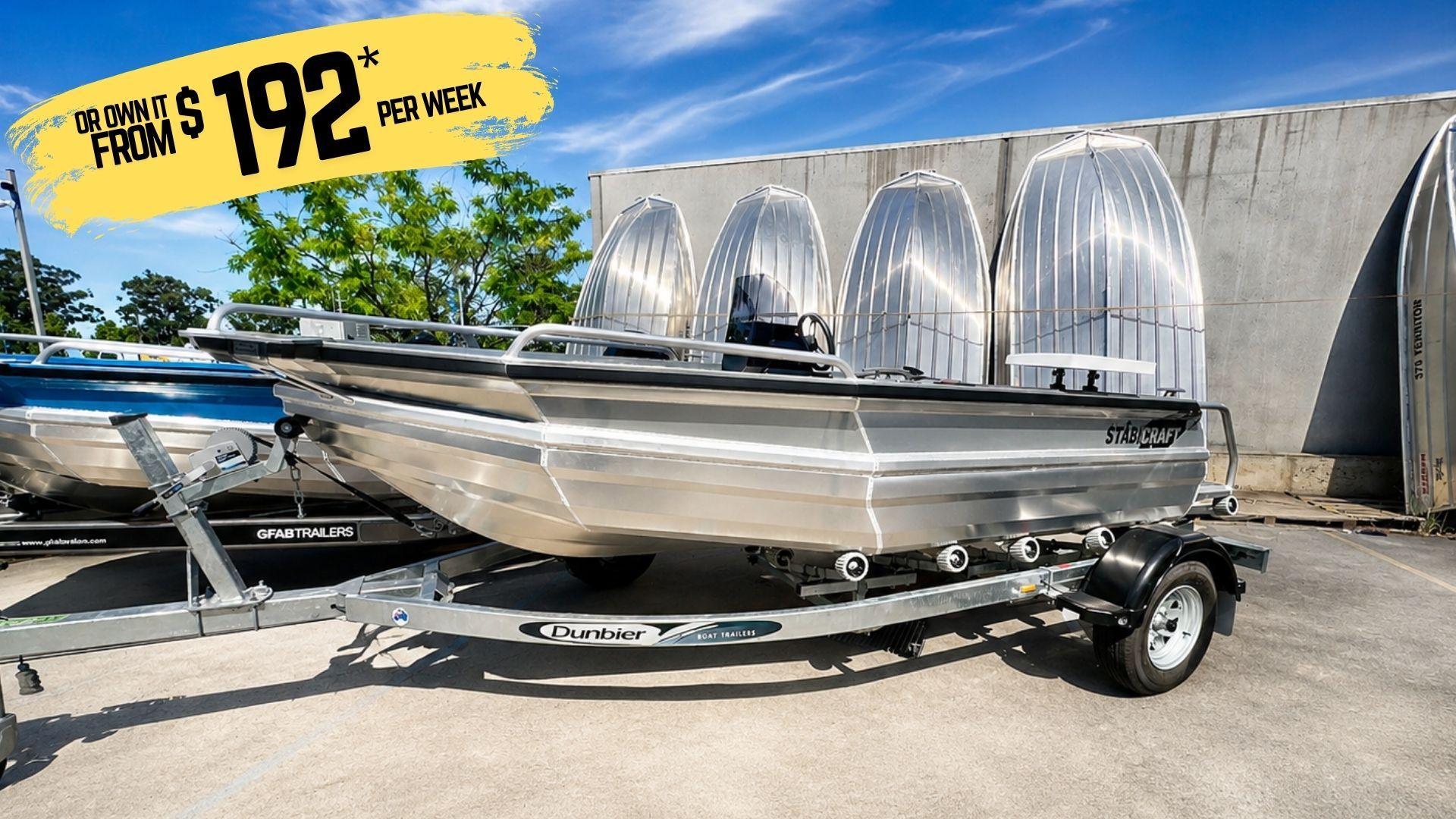 Stabicraft 1450 Frontier Sportfish + Mercury 50HP Fourstroke Boat, Motor, Trailer Package